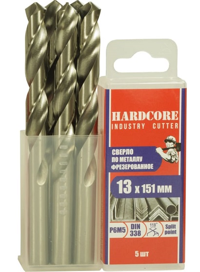 Сверло по мет. фрез.Р6М5 13,0х151мм 5шт