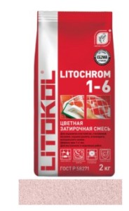 Затирка LITOCHROM 1-6,  C.70 светло-розовая, алюм. мешок 2кг (15шт упак.)