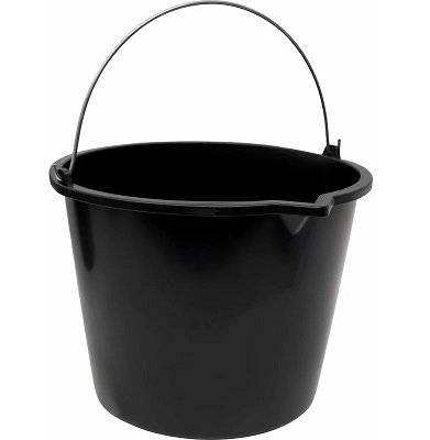 Ведро строительное пластиковое чёрное