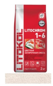 Затирка LITOCHROM 1-6,  C.50 светло-беж./жасмин, алюм. мешок 2кг (15шт упак.)