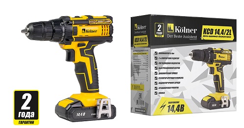 Kolner KCD 14,4В-2L Дрель-шуруповерт 1 аккумул.,коробка