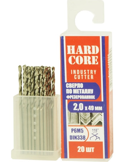 Сверло по мет. фрез. Р6М5 2,0х49мм 20шт