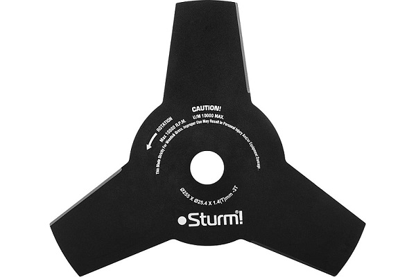Нож трехлепестковый для триммера Sturm ВТ8942D-998, 255мм х 1,4
