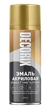 Аэрозольная эмаль "металлик" DECORIX, искрящееся золото (М376) 520мл/12 шт