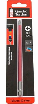 Бита 1/4" E6,3 магн.S2,ACR Ph2-150мм (1 шт/карта) "Quadro Torsion"