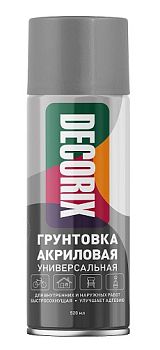 Аэрозольная грунтовка Универс. DECORIX, серая (А10) 520мл/12 шт