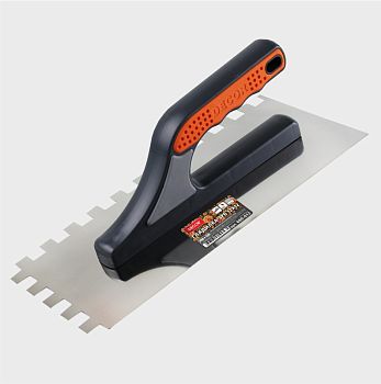 Гладилка DECOR 3К 280х130мм, нерж.зуб 10х10мм 0,7мм 11шт/44шт