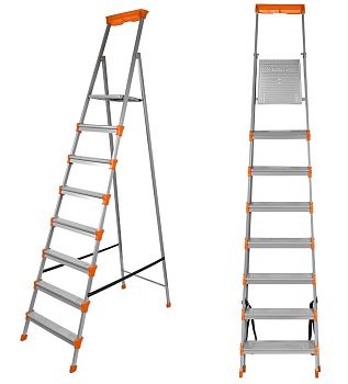 Стремянка 8 ступеней широкие СМ8 Nika