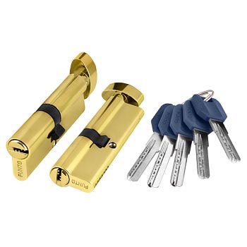 Цилиндр.механизм c верт. Z4002Knob80 (Z402/80) (35+10+35) РВ латунь 5 кл.