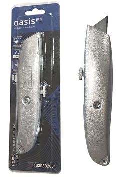 Нож с трапецевидным лезвием алюмин.корпус Oasis Pro 19х60х0,5мм