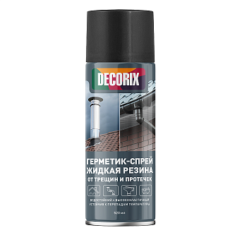 Герметик-спрей жид.резина от трещин и протечек высокоэласт.чёрный DECORIX 520мл