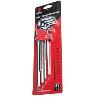 Набор имбусовых ключей НЕХ "большой" HEADROCK 9 предметов