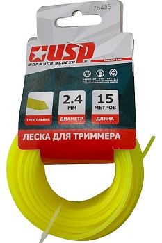 Леска 15 м, ТРЕУГОЛЬНИК, диаметр 2.4 мм (УСПЕХ) 15шт/уп