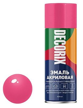 Аэрозольная эмаль унив. DECORIX, малиновый (А34) 520мл/12 шт