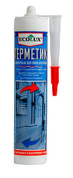 Герметик ECOLUX акрил. Санитарный Белый, 290мл. (20шт.)