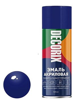 Аэрозольная эмаль унив. DECORIX, ультрамарин (А219) 520мл/12 шт