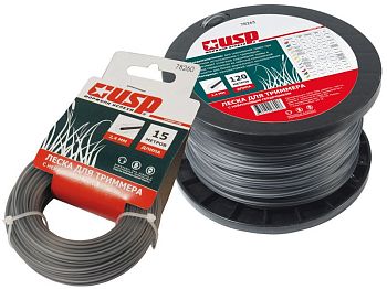 Леска 3,0 мм х 15 м КРУГ с нейлон. сердеч. (УСПЕХ) 12шт/уп