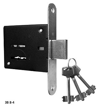 Замок врезной сувальный 3В8-4 (3 ключа)  (ОМЕГА)