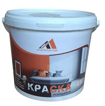 Краска моющаяся белоснежная АЛЬТЕРНАТИВА 7 кг