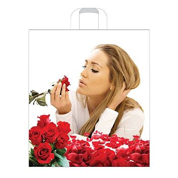 Пакет с петлевой ручкой 38х45+6 (50шт) Артпласт ПНД (Лепестки Роз) Россия