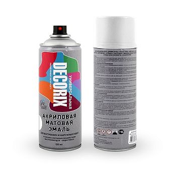 Аэрозольная эмаль унив. DECORIX, белый матовый RAL 9016 (А24) 520мл/12 шт