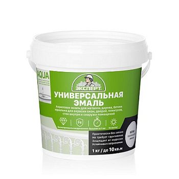 Эксперт Эмаль акриловая, полумат. СуперБелая (1кг; 6шт)