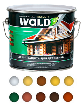 Пропитка WALD защ.-декор. древесины Еловая зелень  3 л./3шт.