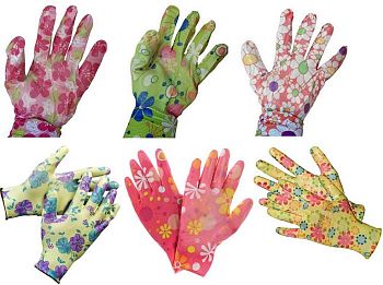 Перчатки Люкс (цветочек) нейлоновые с нитрил.покрытием 12шт