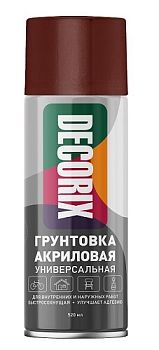 Аэрозольная грунтовка Универс. DECORIX, красно-коричневая (А11) 520мл/12 шт