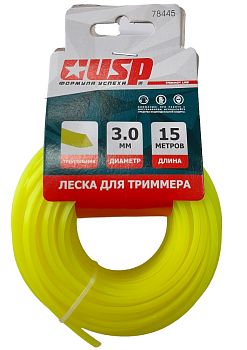 Леска 15 м, ТРЕУГОЛЬНИК, диаметр 3,0 мм (УСПЕХ) 12шт/уп