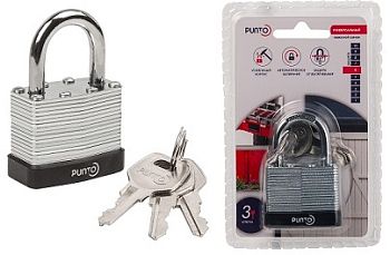 Замок навесной PK-6540 3 key англ.