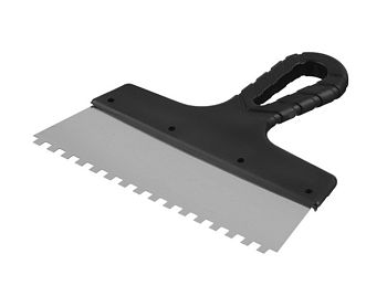 Шпатель зубчатый 250мм 10х10мм (нерж.сталь 0,45мм, пластм.ручка) Bohrer, 1/24