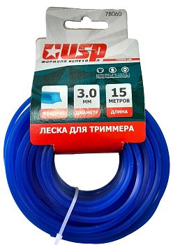 Леска 3,0 мм х 15 м КВАДРАТ (УСПЕХ) 12шт/уп