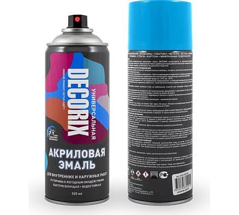 Аэрозольная эмаль унив. DECORIX, светло-голубой (А20) 520мл/12 шт