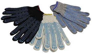 Перчатки ПВХ 7,5кл 6н ЛЮКС Серые п/эф прот.10/250