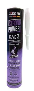 Клей «ZIGGER» STRONG POWER, каучуковый сверхпрочный,бежевый, 380 г, 24шт