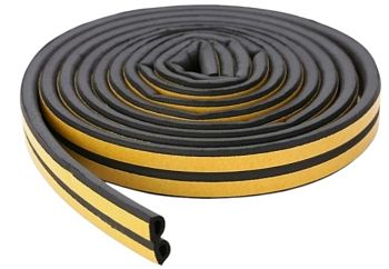  Уплотнитель резин. самокл. тип D 9ммх7мм чёрный 6м, инд.упак., 12шт