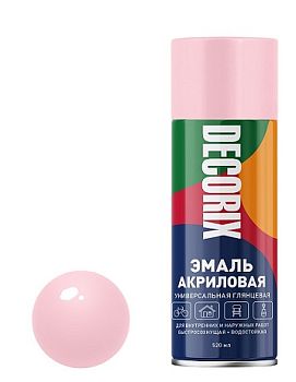 Аэрозольная эмаль унив. DECORIX, розовый (А26) 520мл/12 шт