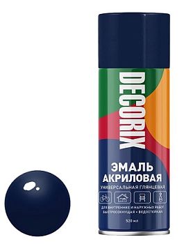 Аэрозольная эмаль унив. DECORIX, тёмно-синий (А74) 520мл/12 шт