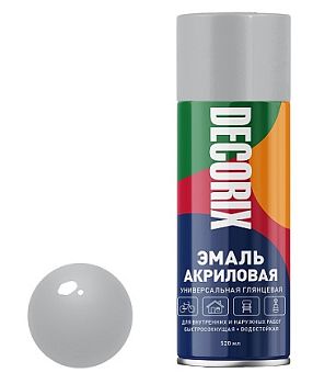 Аэрозольная эмаль унив. DECORIX, серый (А22) 520мл/12 шт