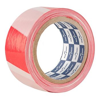 Лента для ограждений бело-красная Klebebander 50ммх90м/8