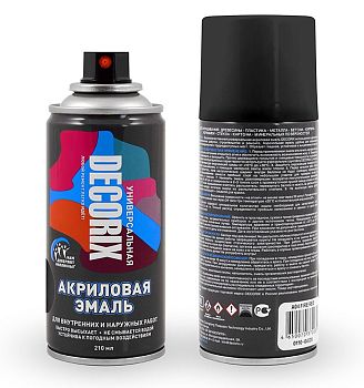 Аэрозольная эмаль унив. DECORIX, чёрный матовый RAL 9004 (А02) 520мл/12 шт