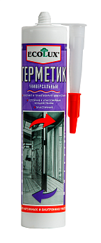 Герметик ECOLUX акрил.  Универс. Белый, 290мл. (20шт.)