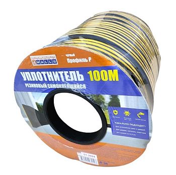 Уплотнитель  Р-профиль, чёрный, 100 м, 4WALLS 1/8