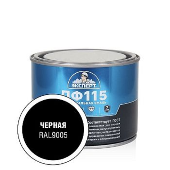Эксперт Эмаль ПФ-115М, чёрная 0,4 кг, 12 шт.