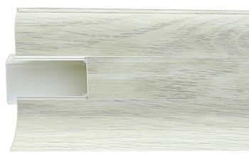  Плинтус с центр. К. каналом 58мм Дуб аргенто 831, 40шт (1*2,5м)