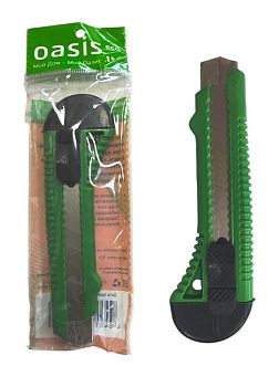 Нож с сегментир.лезвием пласт.корпус Oasis Eco 18х100х0,4мм