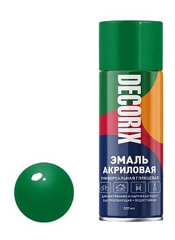 Аэрозольная эмаль унив. DECORIX, зелёный (А14) 520мл/12 шт