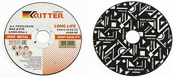 Круг отрезной Ritter LongLife HQ 125х1,6 (металл+нерж) A46R-BF-T41 (5/50/400)