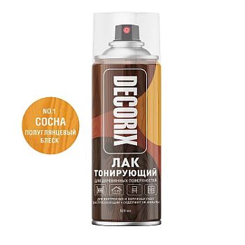 Аэрозольный лак тонирующий DECORIX, сосна/pine tree 520мл/12 шт